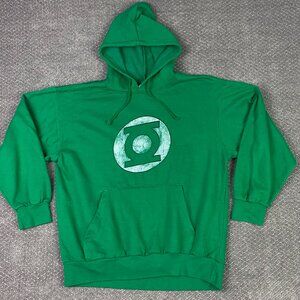 Green Lantern Hoodie Men's Large DC Comics Pullover Hooded Sweatshirt Six Flags